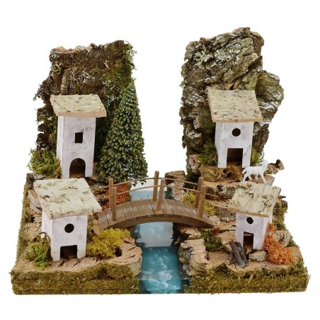 Paisaje en profundidad con río componible cm