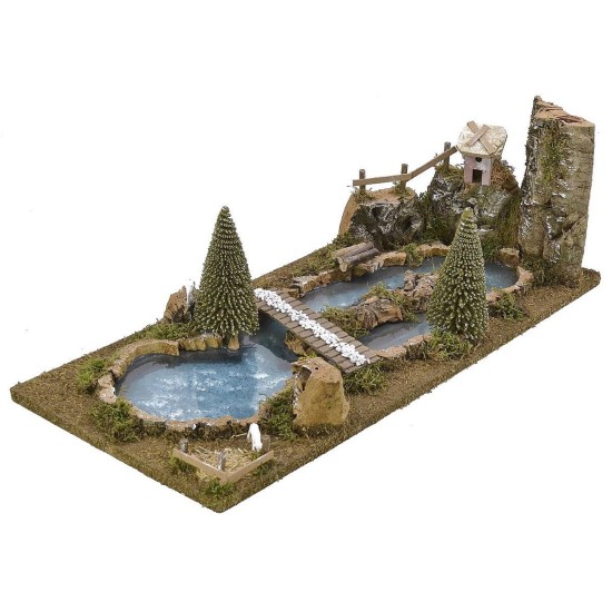 Natural landscape with water effect pond cm 54x23,5x18 h