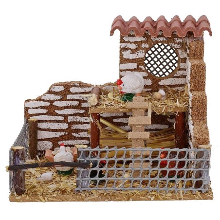 Gallinero con gallinas cm 11,8x9,4x9,7 h Mundo