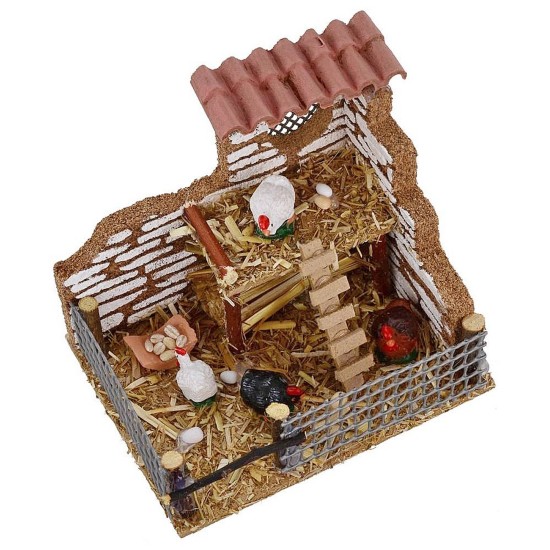 Gallinero con gallinas cm 11,8x9,4x9,7 h Mundo
