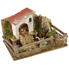 Gallinero con sonido cm 20x14x11 h Mundo Pesebres 2