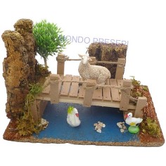 Puente con ovejas y cisnes - Cod. AA10 Mundo Pesebres 2