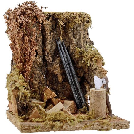 Ambientación para leñador cm 14x14x14,5 h. Mundo Pesebres