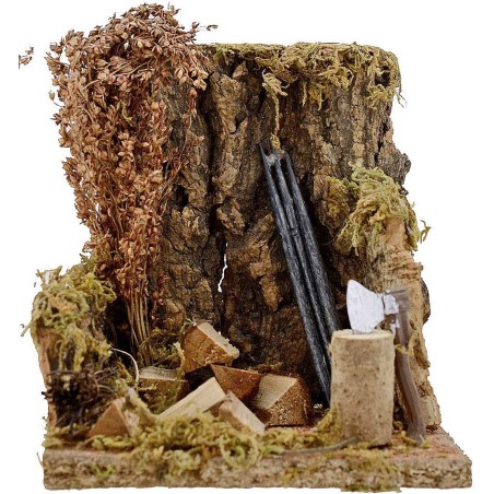 Ambientación para leñador cm 14x14x14,5 h. Mundo Pesebres