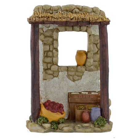 Bottega dell'ortolano in resina cm 8,6x4,5x12,3 h. Mondo Presepi