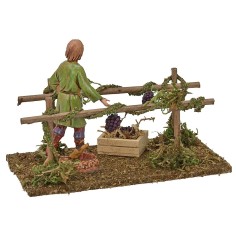 Filas de viñedos con vendimiador serie 10cm Landi cm 2