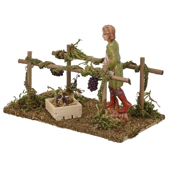 Filari di vigna con vendemmiatore serie 10cm Landi cm