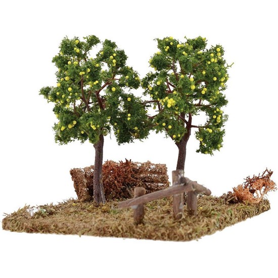 Frutteto con piante di limoni cm 13x12x12,5 h. Mondo Presepi