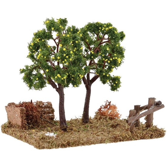Frutteto con piante di limoni cm 13x12x12,5 h. Mondo Presepi