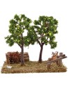 Frutteto con piante di limoni cm 13x12x12,5 h. Mondo Presepi