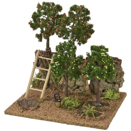 Citrus fruit orchard cm 19x15x19 h for statues of 8-10 cm