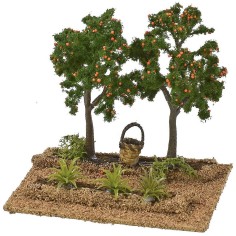 Frutteto di arance cm 14x9x12,5 h per statue da 8-10 cm Mondo 2