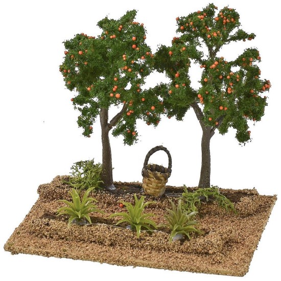 Frutteto di arance cm 14x9x12,5 h per statue da 8-10 cm Mondo