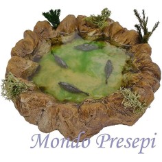 Nuevo estanque mágico de resina con peces Mondo Presepi