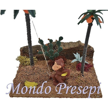Mono que recoge los plátanos cm 15x10x17,5 h. Mundo Pesebres