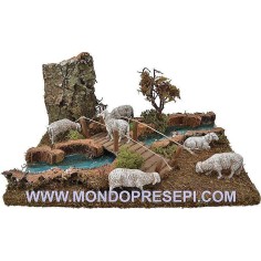 The stretch of river ef. depth with sheep