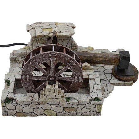 Maglio en movimiento con molino en funcionamiento Mundo Pesebres