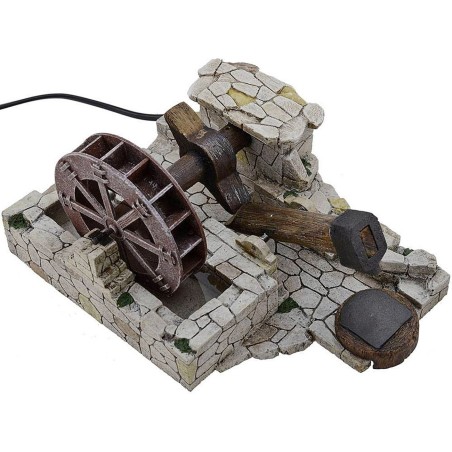Maglio en movimiento con molino en funcionamiento Mundo Pesebres