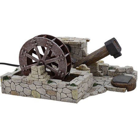 Maglio en movimiento con molino en funcionamiento Mundo Pesebres