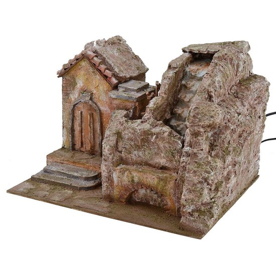 Mulino ad acqua con cascata funzionante cm 39x30x27 h Mondo