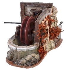 Mulino ad acqua funzionante in resina con travi cm 24x12x13 h 2