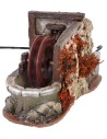 Working water mill in resin with beams cm 24x12x13 h