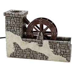 Molino de agua de resina de 23,5x6x16,5 cm h.