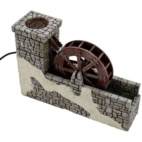 Molino de agua de resina de 23,5x6x16,5 cm h.