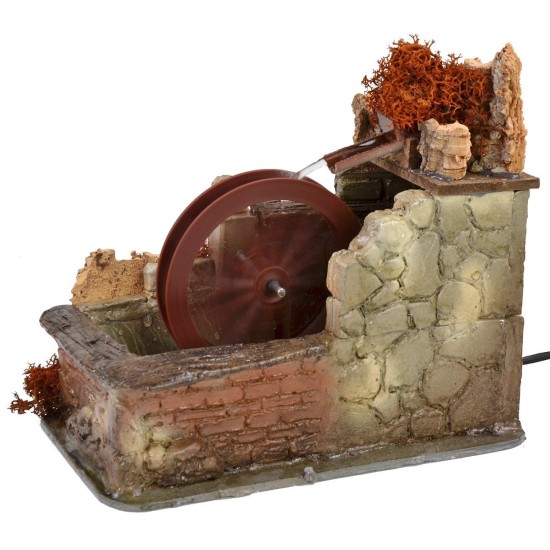 Mulino ad acqua in resina funzionante cm 22x17,5x20 h