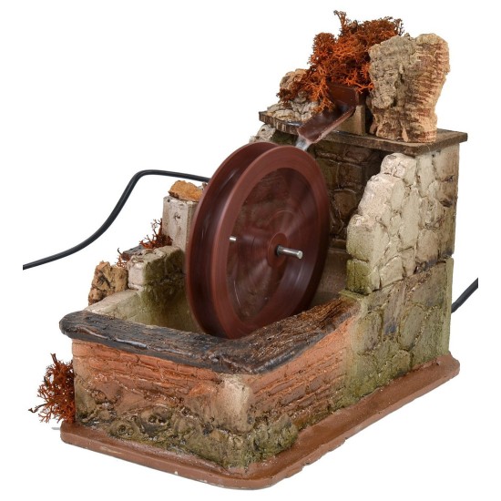 Molino de agua en resina funcionando cm 22x17,5x20 h