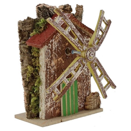 Mulino a vento funzionante cm 10x6x15 h. Mondo Presepi