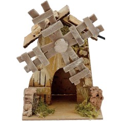 Mulino a vento funzionante cm 14,5x11,5x21 h. Mondo Presepi