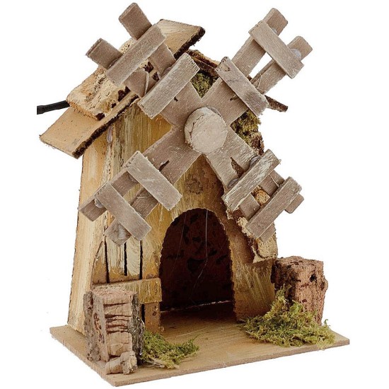 Mulino a vento funzionante cm 14,5x11,5x21 h. Mondo Presepi