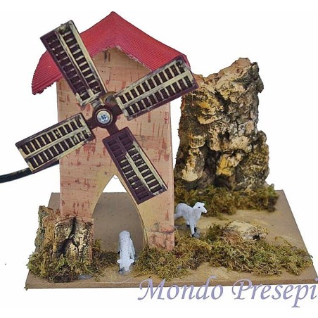 Mulino a vento funzionante cm 15x10x12 h. Mondo Presepi