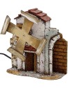 Mulino a vento funzionante per presepe cm 15x6,5x16 h. Mondo