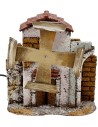 Molino de viento funcional para belén de 15x6,5x16 cm h.