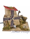 Mulino a vento funzionante presepe cm 15x10x12 h.