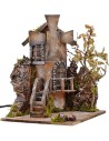 Molino de viento iluminado con aspas giratorias 29x29x38 h.
