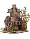 Molino de viento iluminado con aspas giratorias 29x29x38 h.