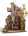 Molino de viento iluminado con aspas giratorias 29x29x38 h.