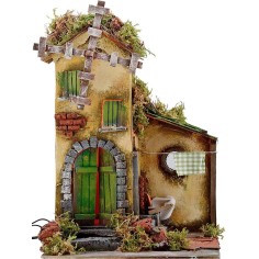 Molino de viento iluminado con aspas giratorias de 25x25x36 cm