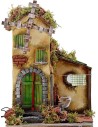 Molino de viento iluminado con aspas giratorias de 25x25x36 cm