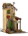 Illuminated windmill with rotating blades cm 25x25x36 h.