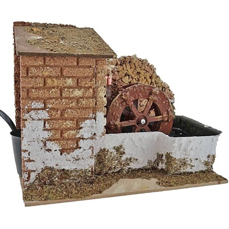 Molino pesebre de agua de 20x14x15 cm de altura. Mondo Presepi