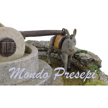 Escena con burro y molino en movimiento - accesorios para belén
