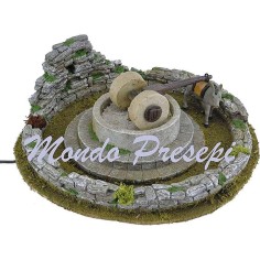 Scena con asino e macina in movimento - accessori per presepe