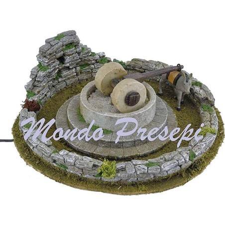 Escena con burro y molino en movimiento - accesorios para belén