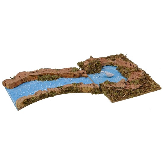 Fiume componibile curva a destra cm 16x10,5x1,5 h destra