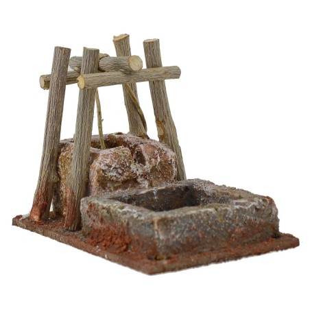 Pozo para belén con abrevadero de 9x5,5x6 cm de altura.
