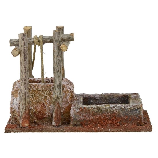 Pozo para belén con abrevadero de 9x5,5x6 cm de altura.